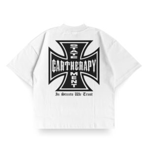 T-shirt Oversize Cartherapy CROSS - Biały