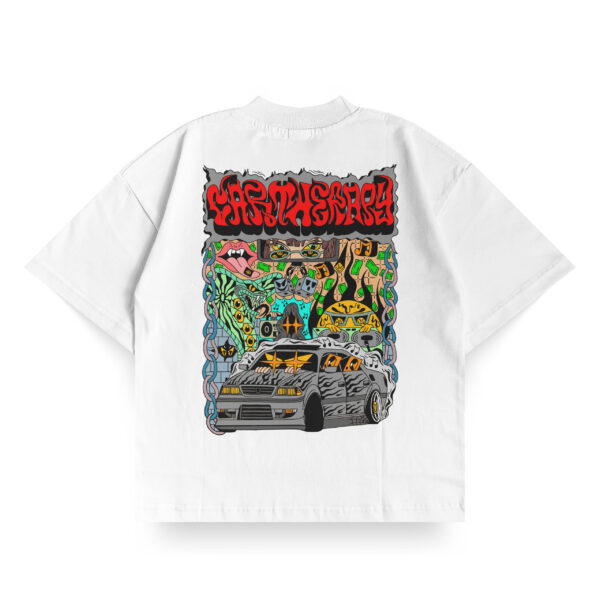 T-shirt Oversize RAVE RACE CARTHERAPY - Biały/Kolor