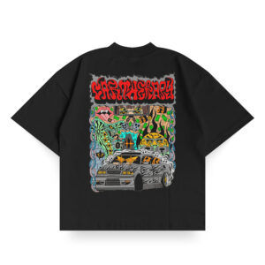 T-shirt Oversize RAVE RACE CARTHERAPY - Czarny/Kolor