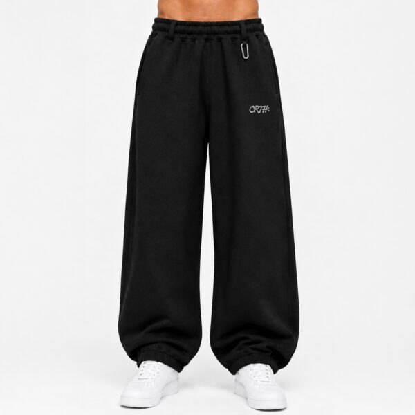 Heavyweight Baggy TAG Sweatpants - Czarny